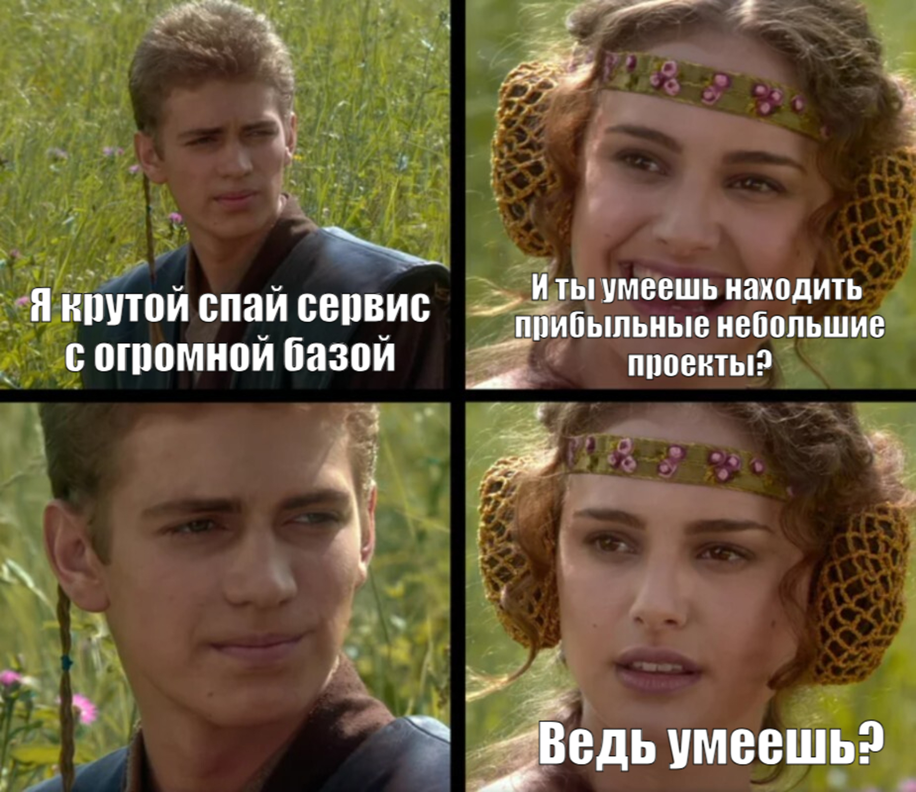 Правда можешь найти в спай сервисе небольшой продукт?