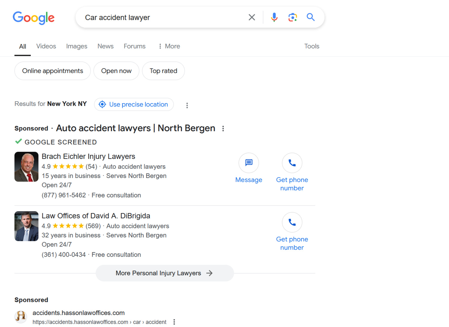 car accident lawyer выдача гугла